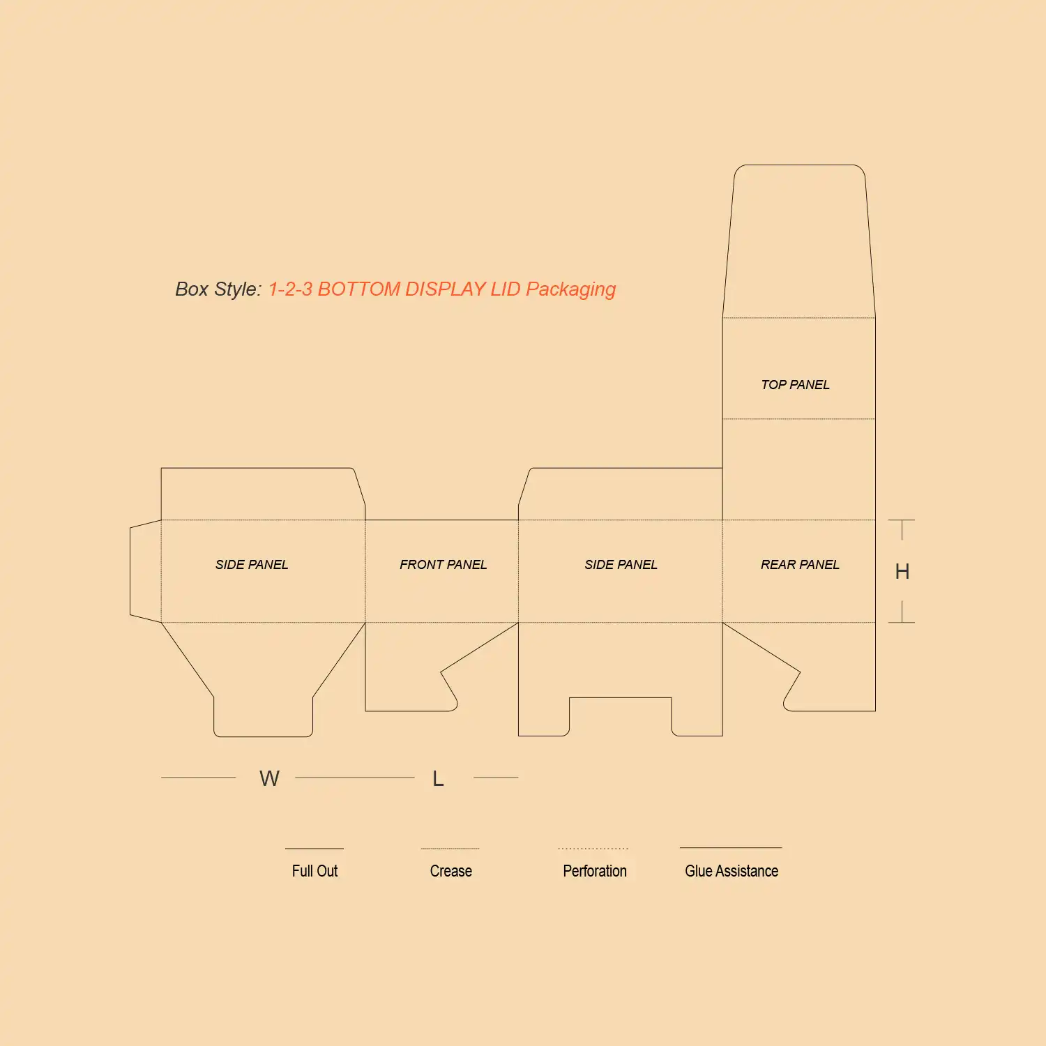 1-2-3 Bottom Display Lid Flat View