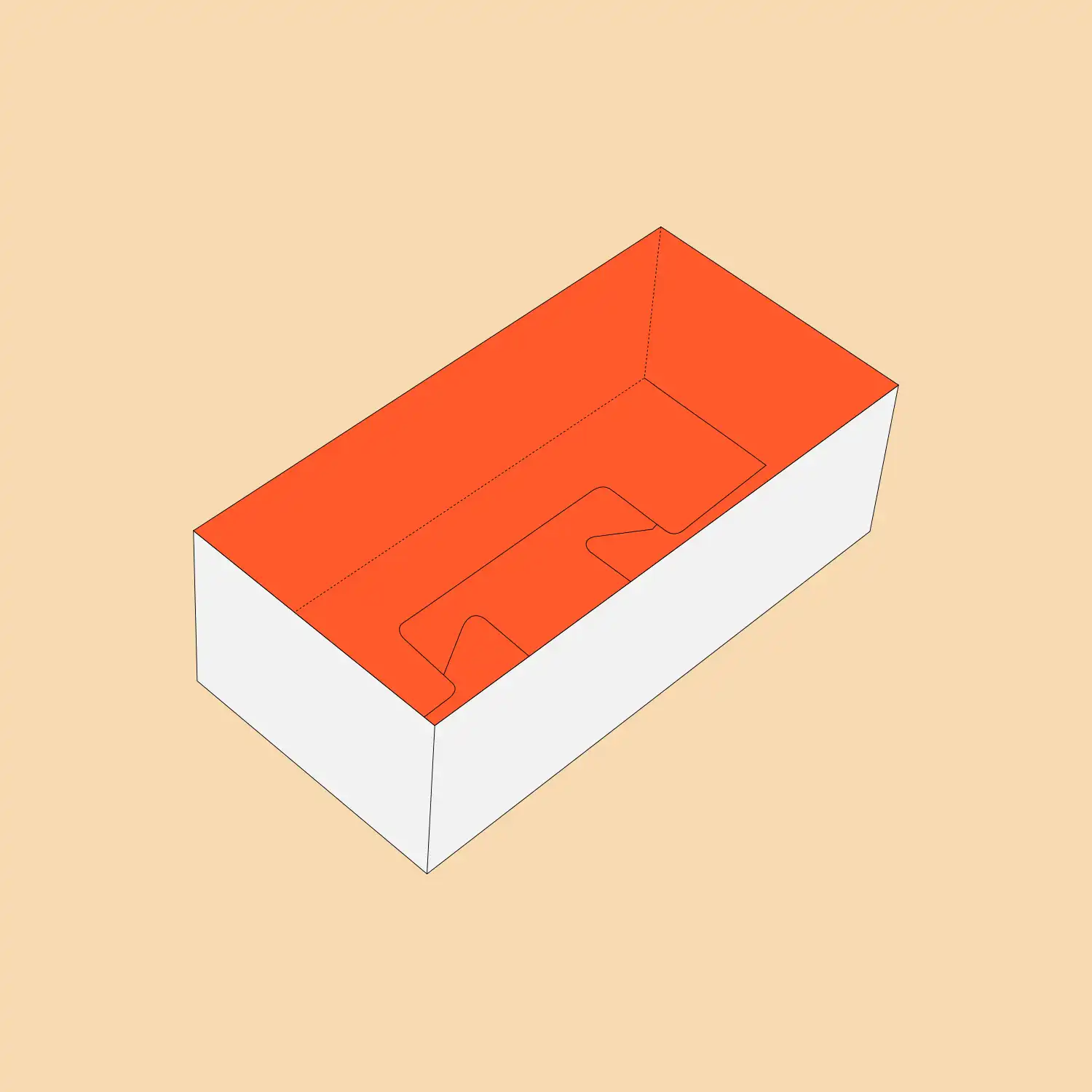 1 2 3 Bottom Tray 3D View