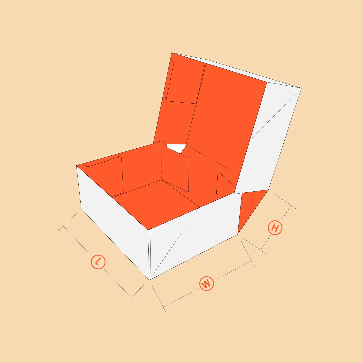 Four Corner Cake Boxes 3D View