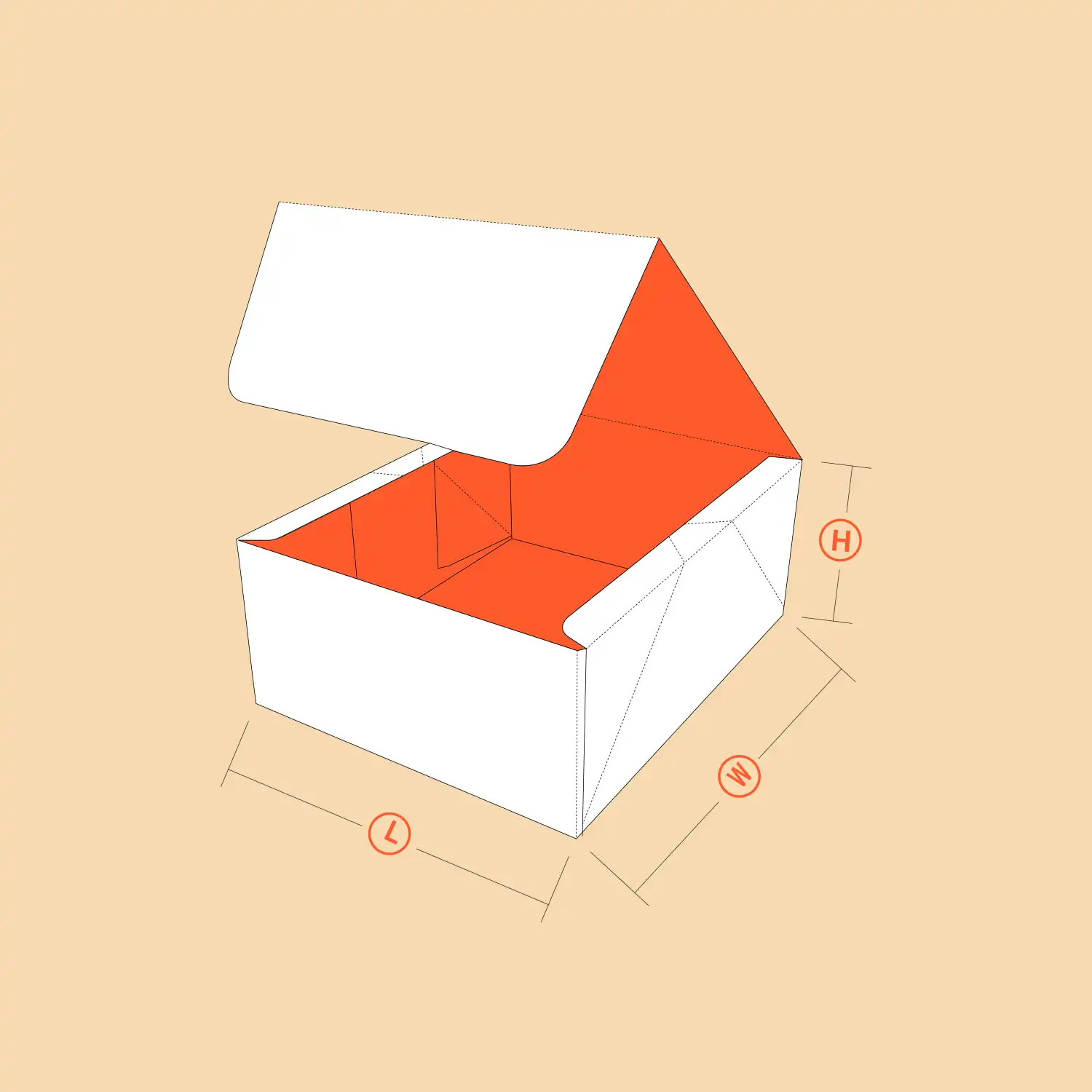 Four Corner Lid 3D View
