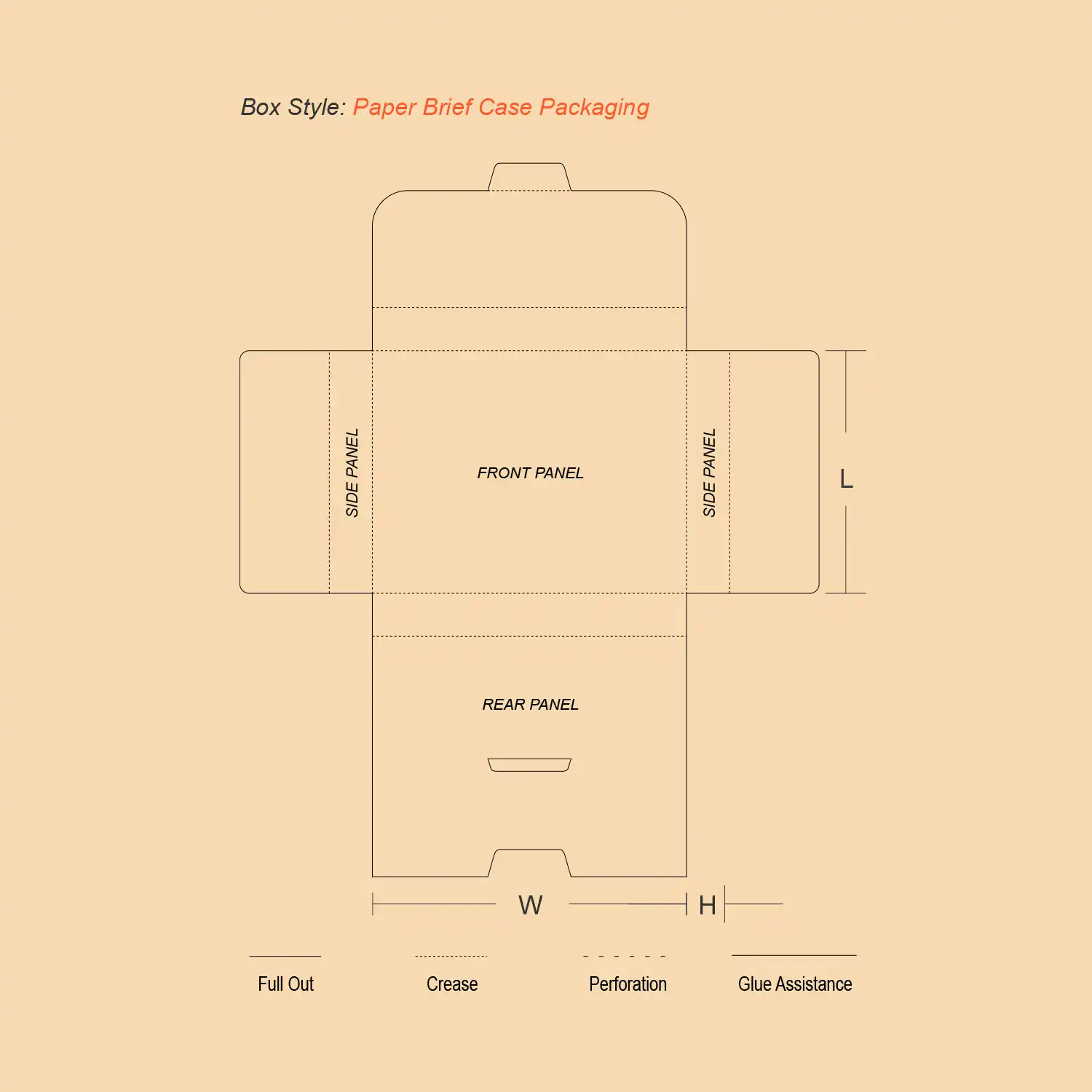 Paper Brief Case Flat View