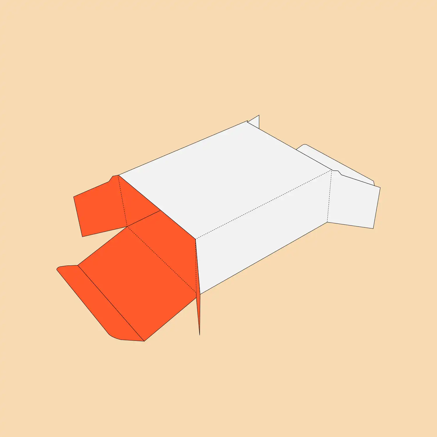 Straight Tuck End 3D View