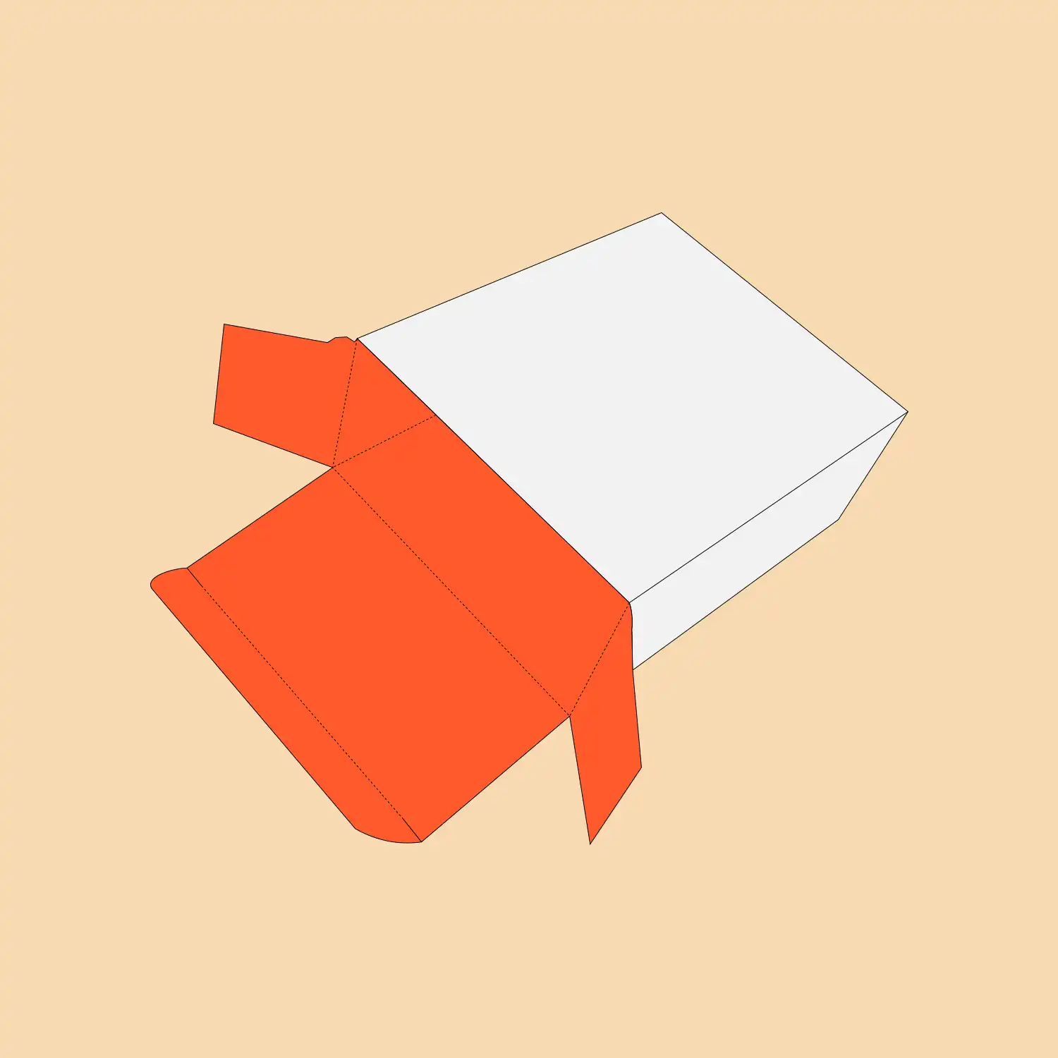 Tuck End Auto Bottom 3D View