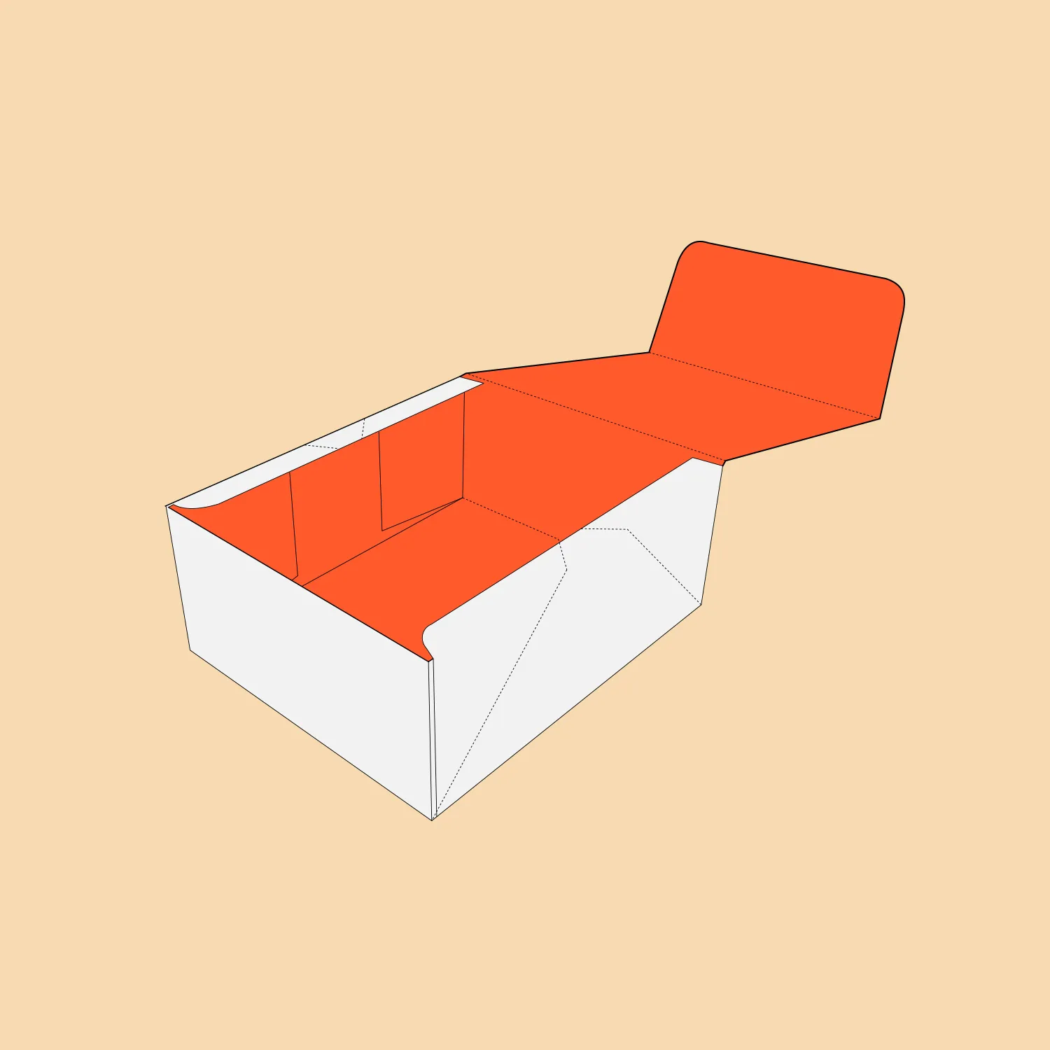 Four Corner Lid 3D View